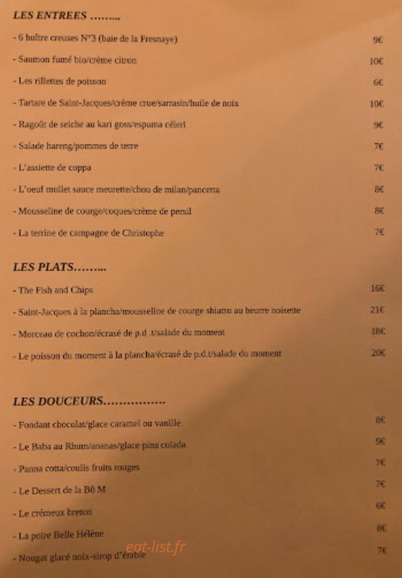 Le Poisson Ivre — carte page 1
