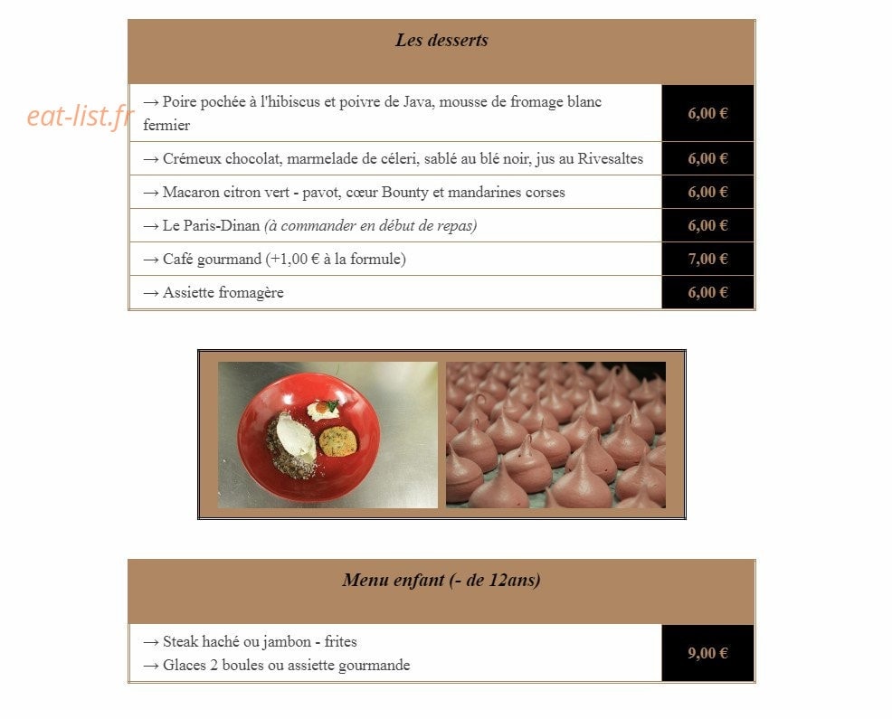 Le resto — carte page 2