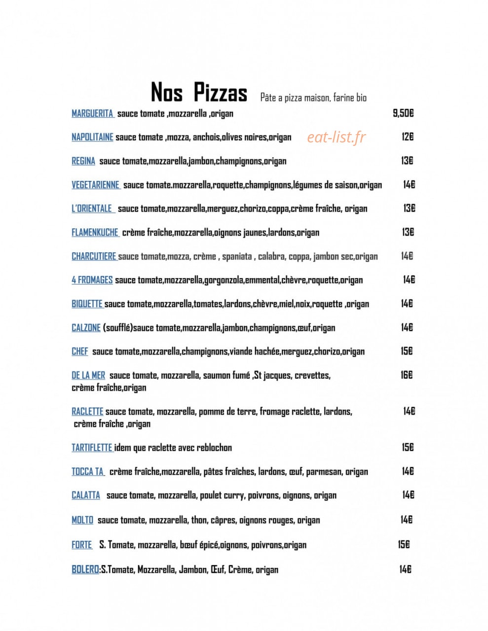 Mille Saveurs — carte page 2