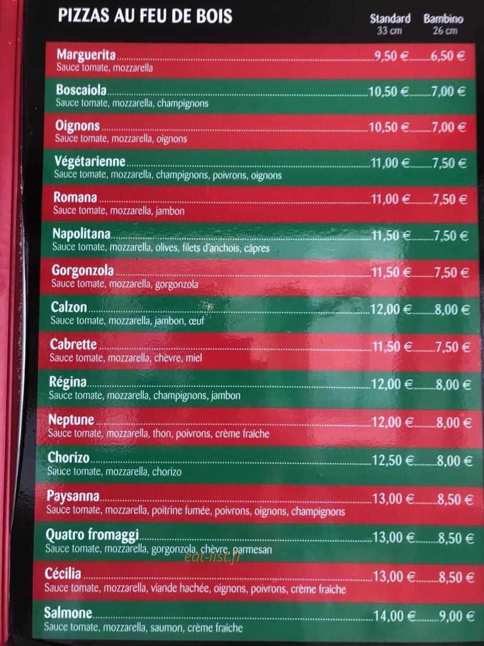 Panino Pizz — carte page 1