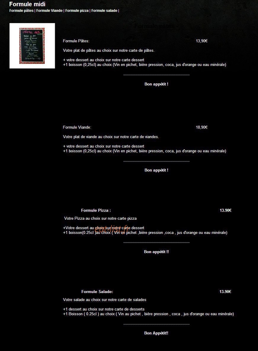 Pizzeria Cecco — carte page 2