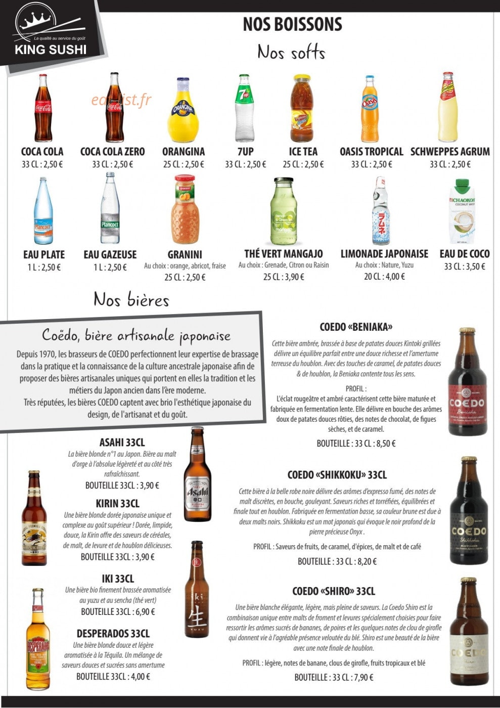 Sushi king — carte page 9