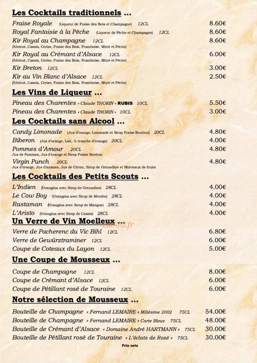 La Vieille Braise — carte page 6
