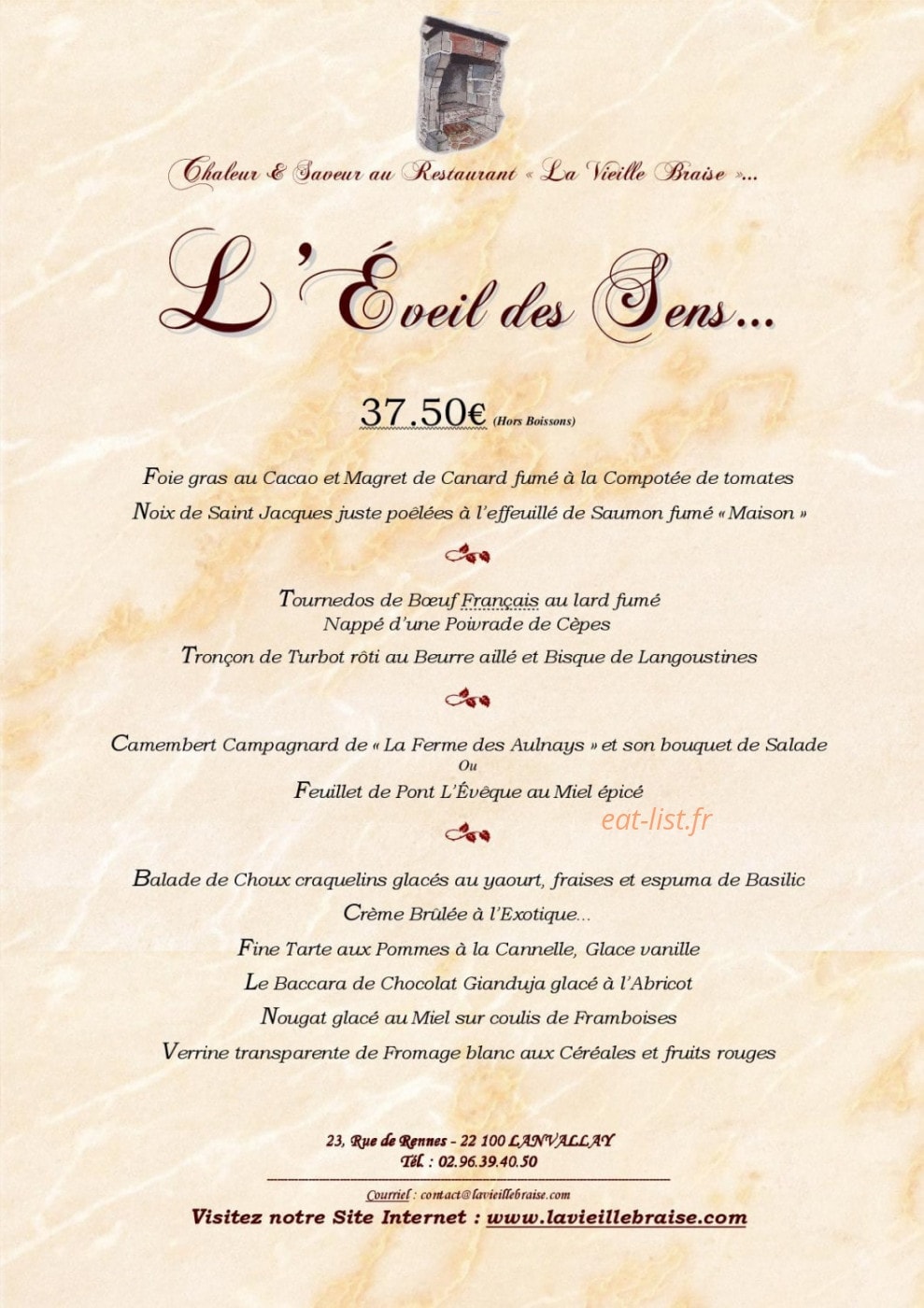 La Vieille Braise — carte page 3