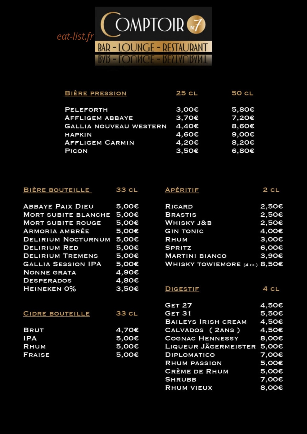 Comptoir N7 — carte page 2