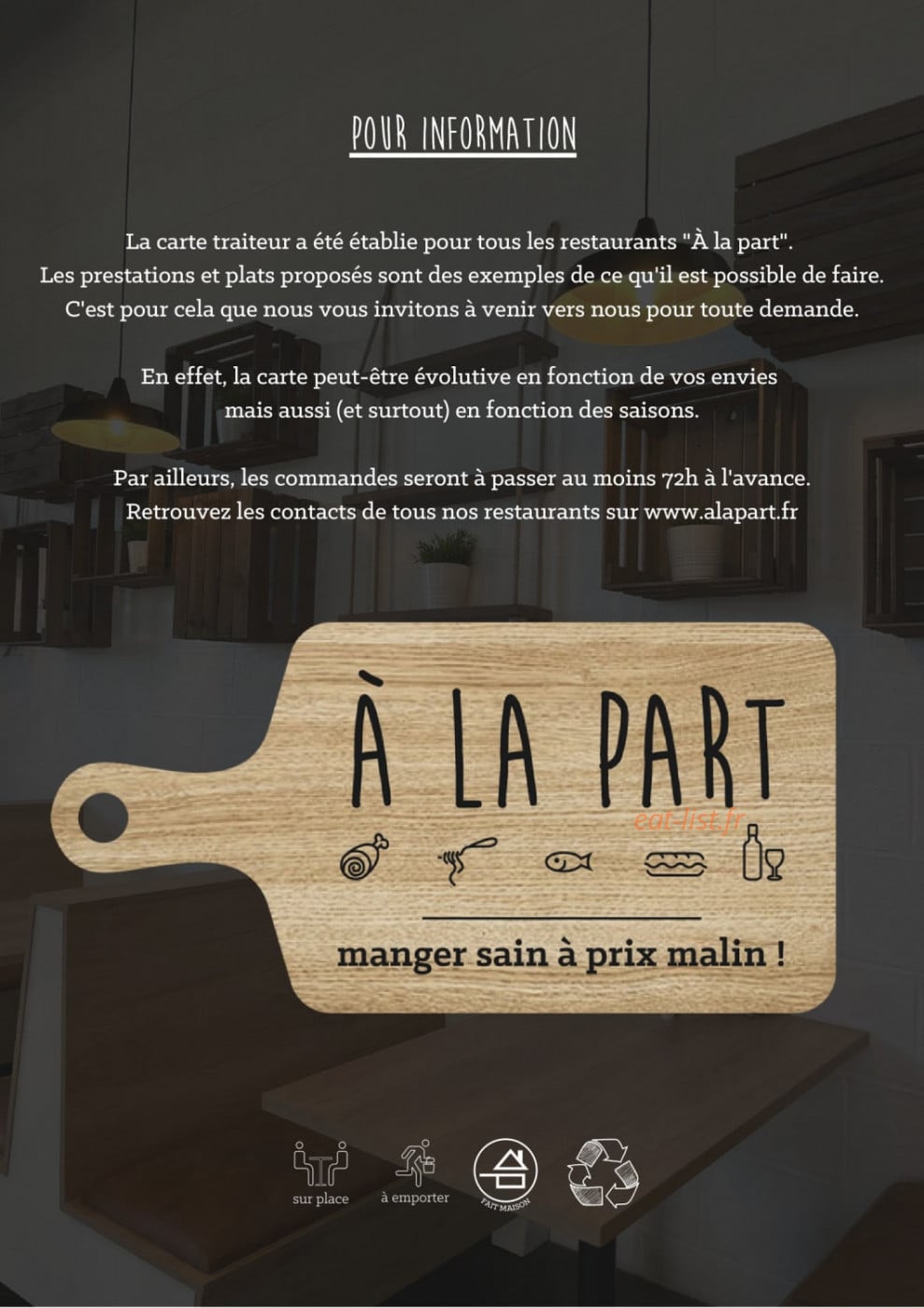 À La Part — carte page 3