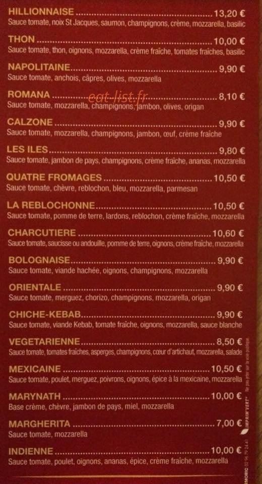 La Vieille Auberge — carte page 1