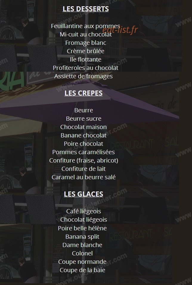 Pizzeria de la baie — carte page 3