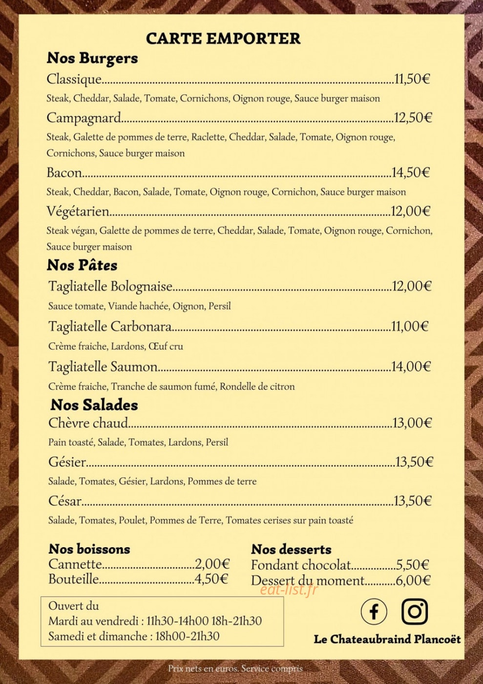 Le Chateaubriand — carte page 2