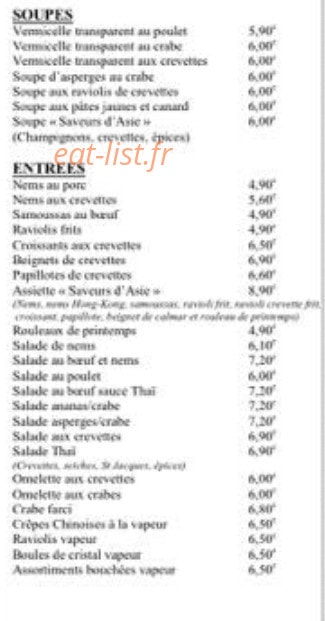 Les Saveurs De l'Asie — carte page 2