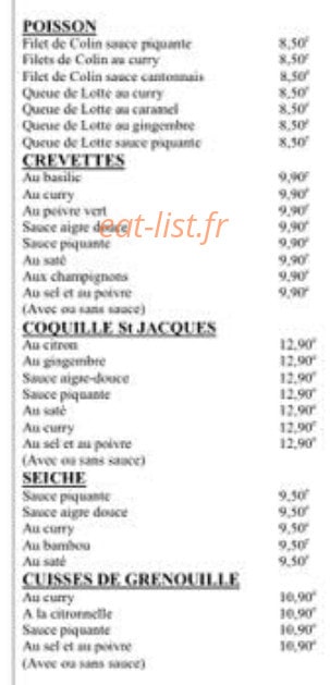 Les Saveurs De l'Asie — carte page 4