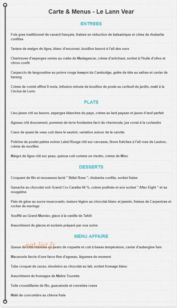 Lann vear — carte page 1