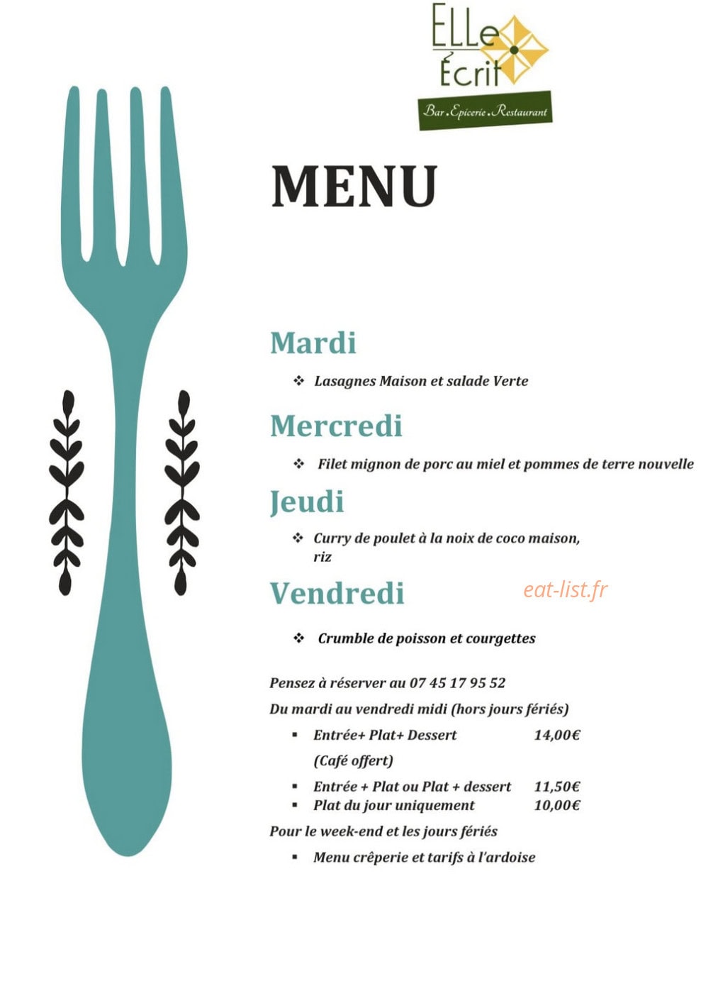 Elle Ecrit — carte page 2
