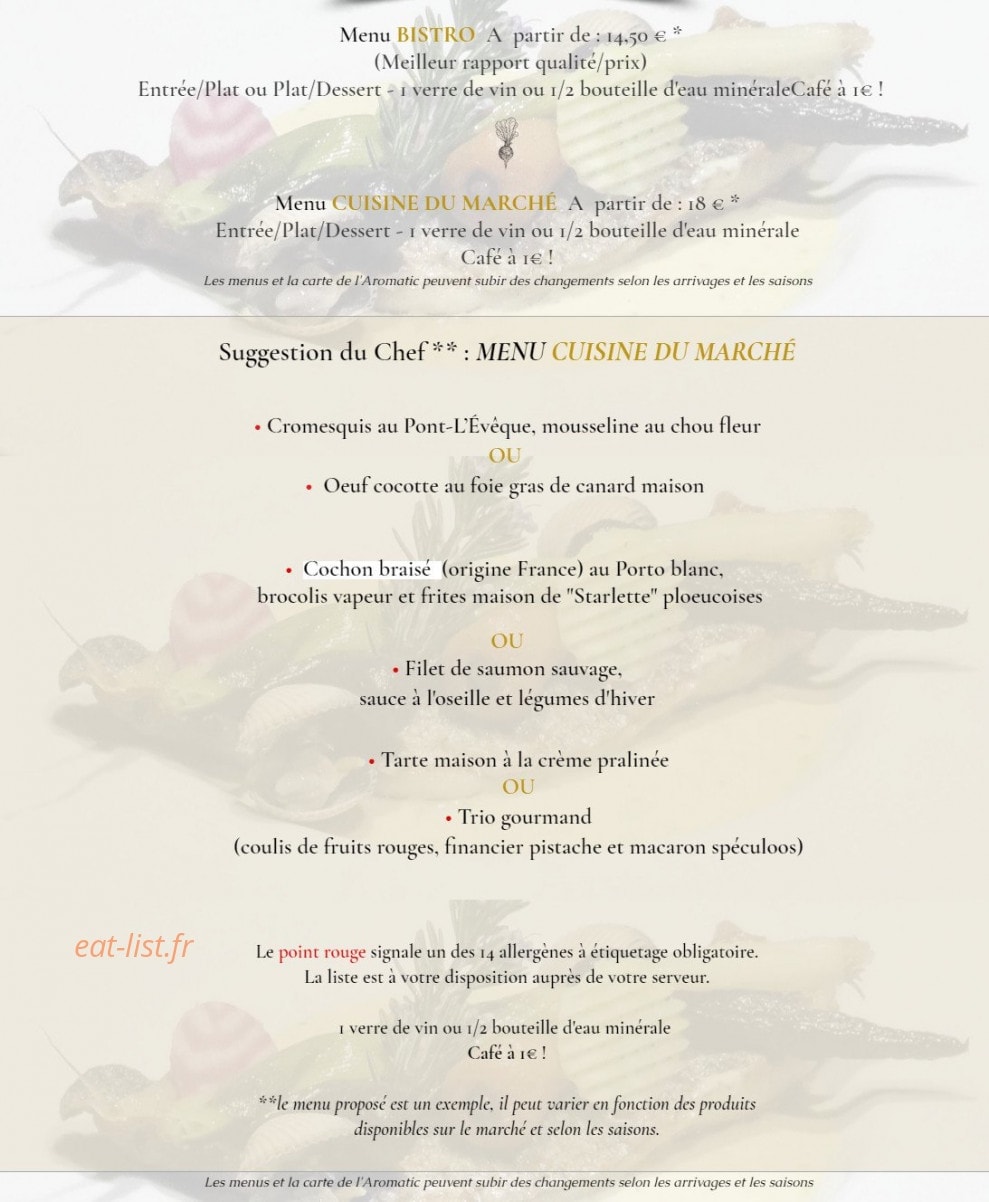 L' Aromatic — carte page 1