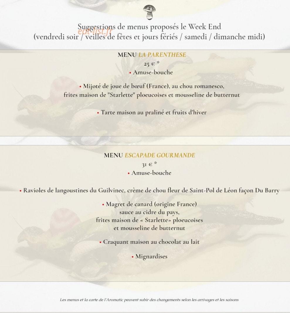 L' Aromatic — carte page 2