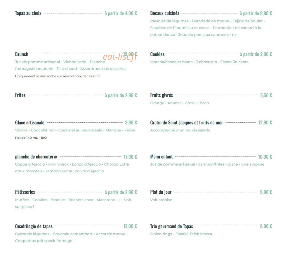Chez Georgette — carte page 1