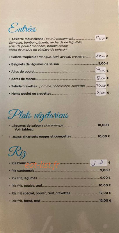 Le Shandrani — carte page 2