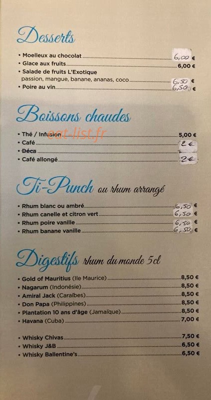 Le Shandrani — carte page 4