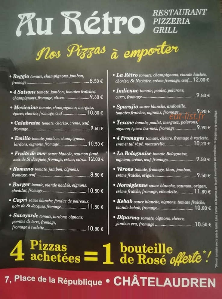 Au Retro — carte page 1