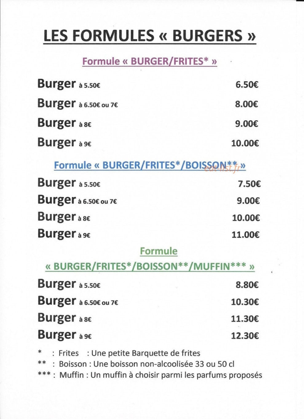 La Pizzéria — carte page 1