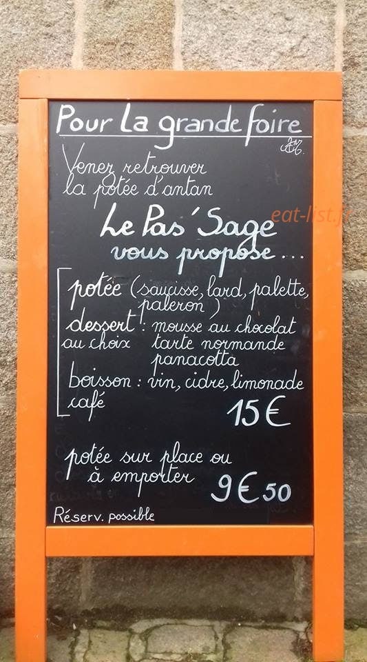 Le Pas' Sage — carte page 1