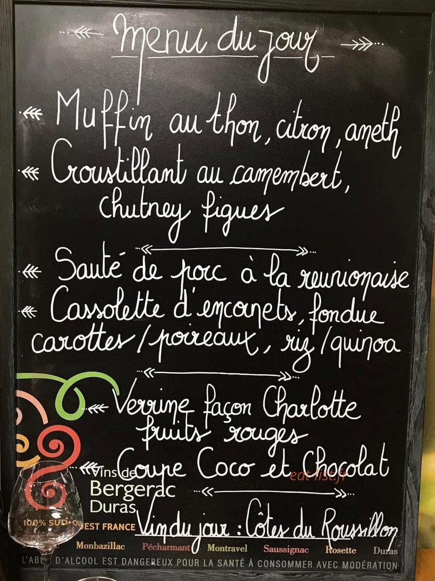 Au Cru Gourmand — carte page 1