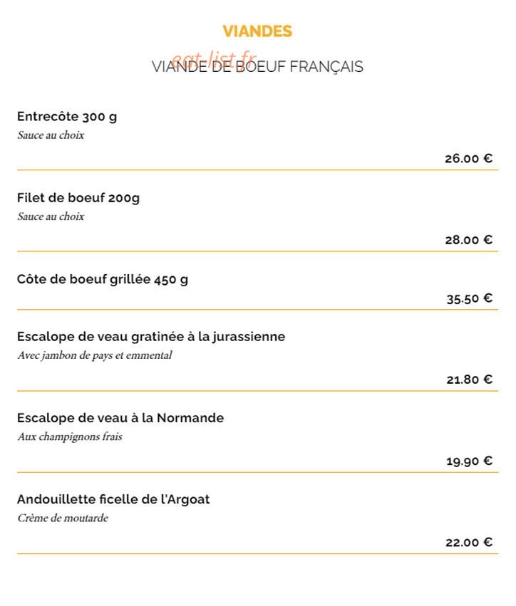 La Taverne — carte page 6