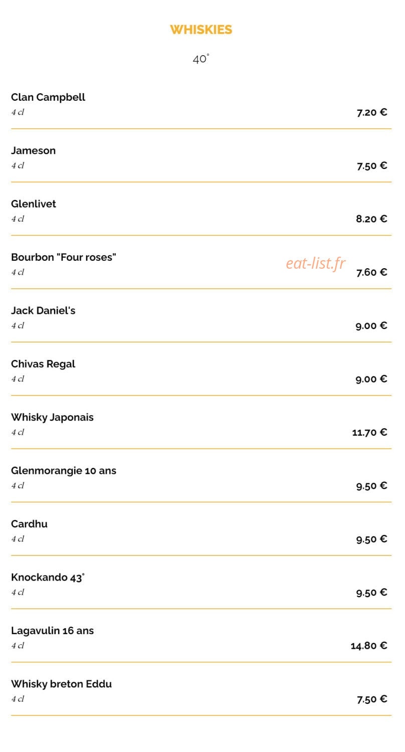 La Taverne — carte page 19