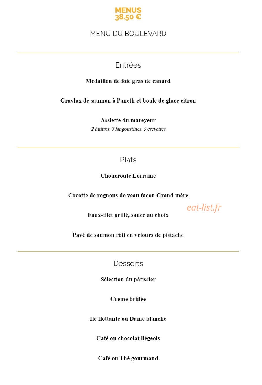 La Taverne — carte page 15
