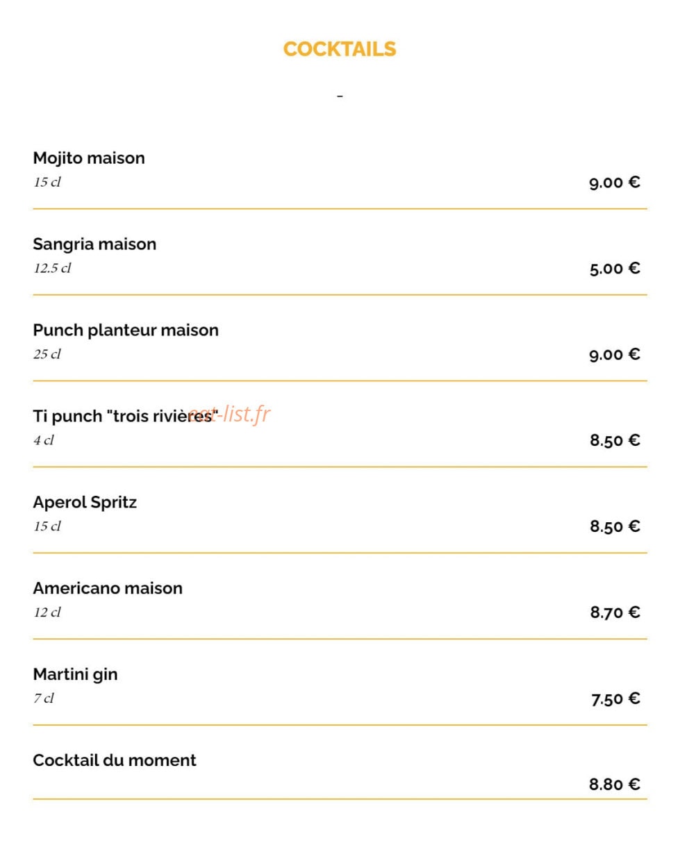 La Taverne — carte page 23