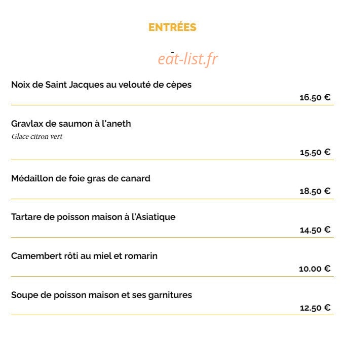La Taverne — carte page 1
