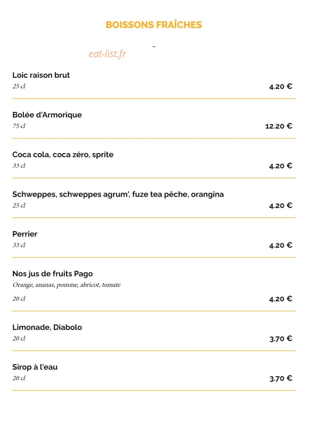 La Taverne — carte page 24