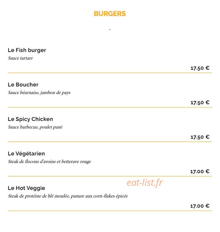 La Taverne — carte page 8