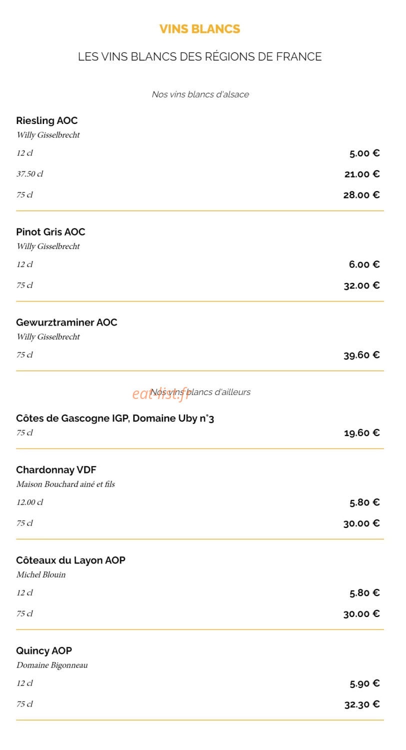 La Taverne — carte page 26