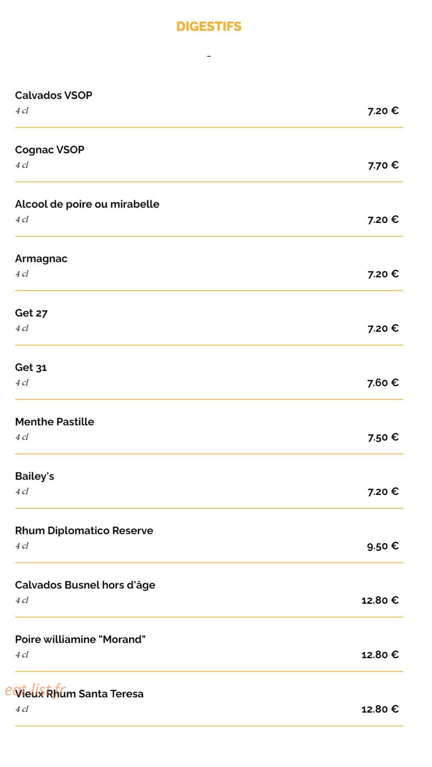 La Taverne — carte page 20