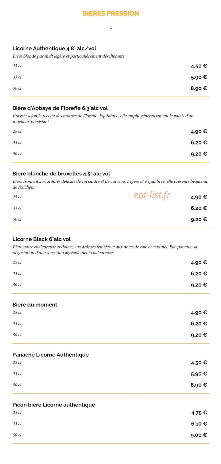 La Taverne — carte page 21