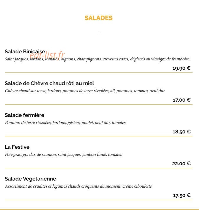 La Taverne — carte page 3