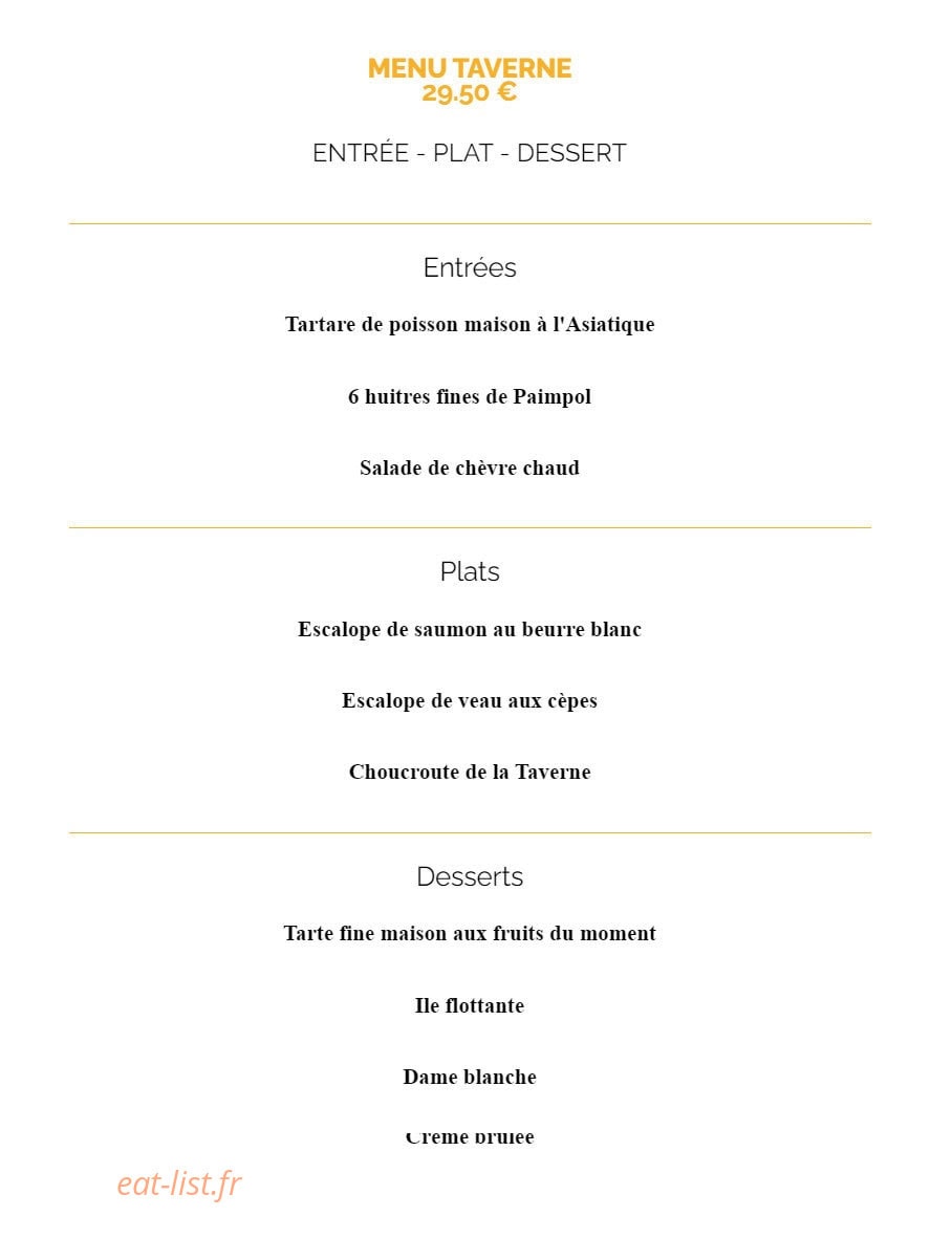 La Taverne — carte page 14