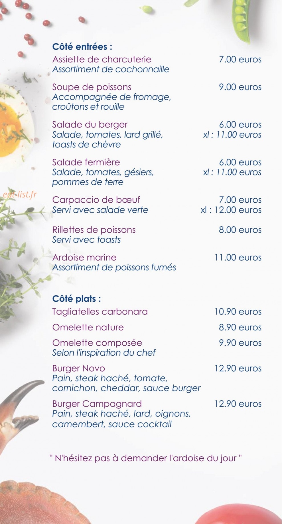 Resto Novo — carte page 2