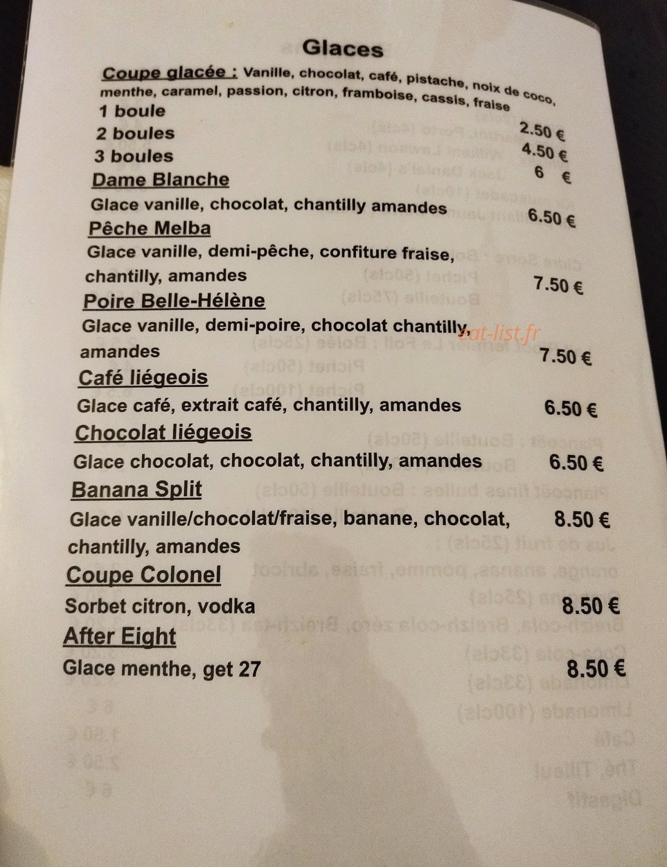 Crêperie du Petit Vally — carte page 2