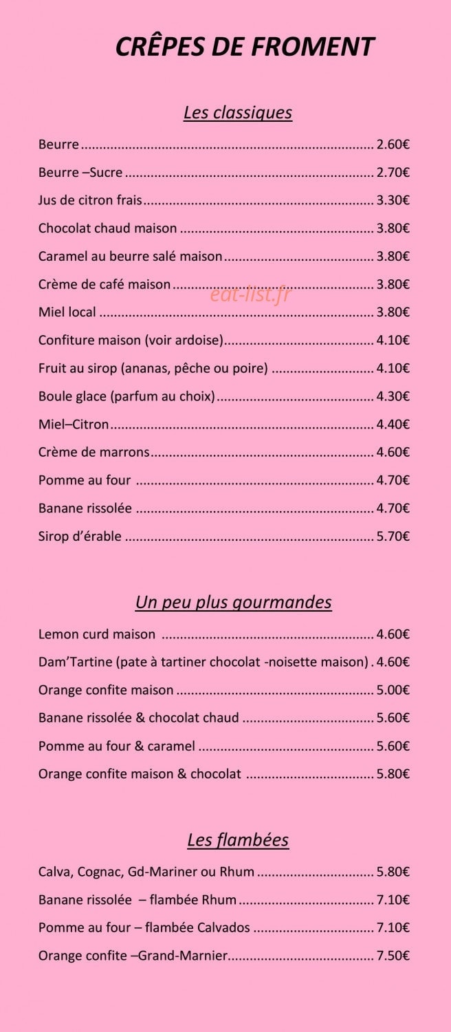 Crêperie Saint Yves — carte page 3