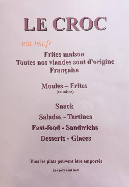 Le Croc — carte page 1