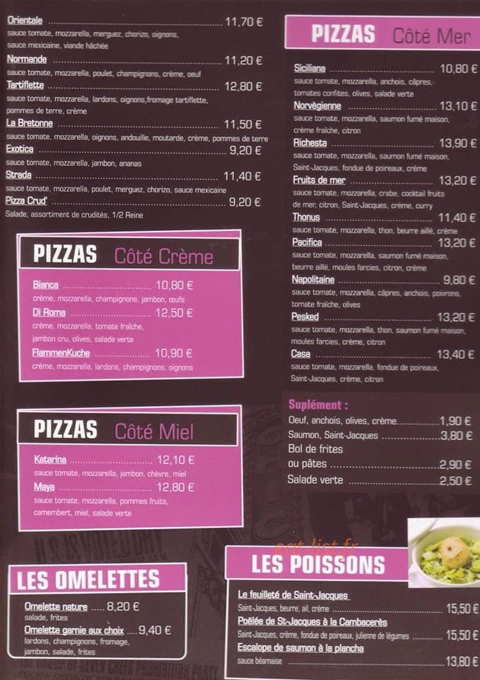 Pizzeria La Casa — carte page 2