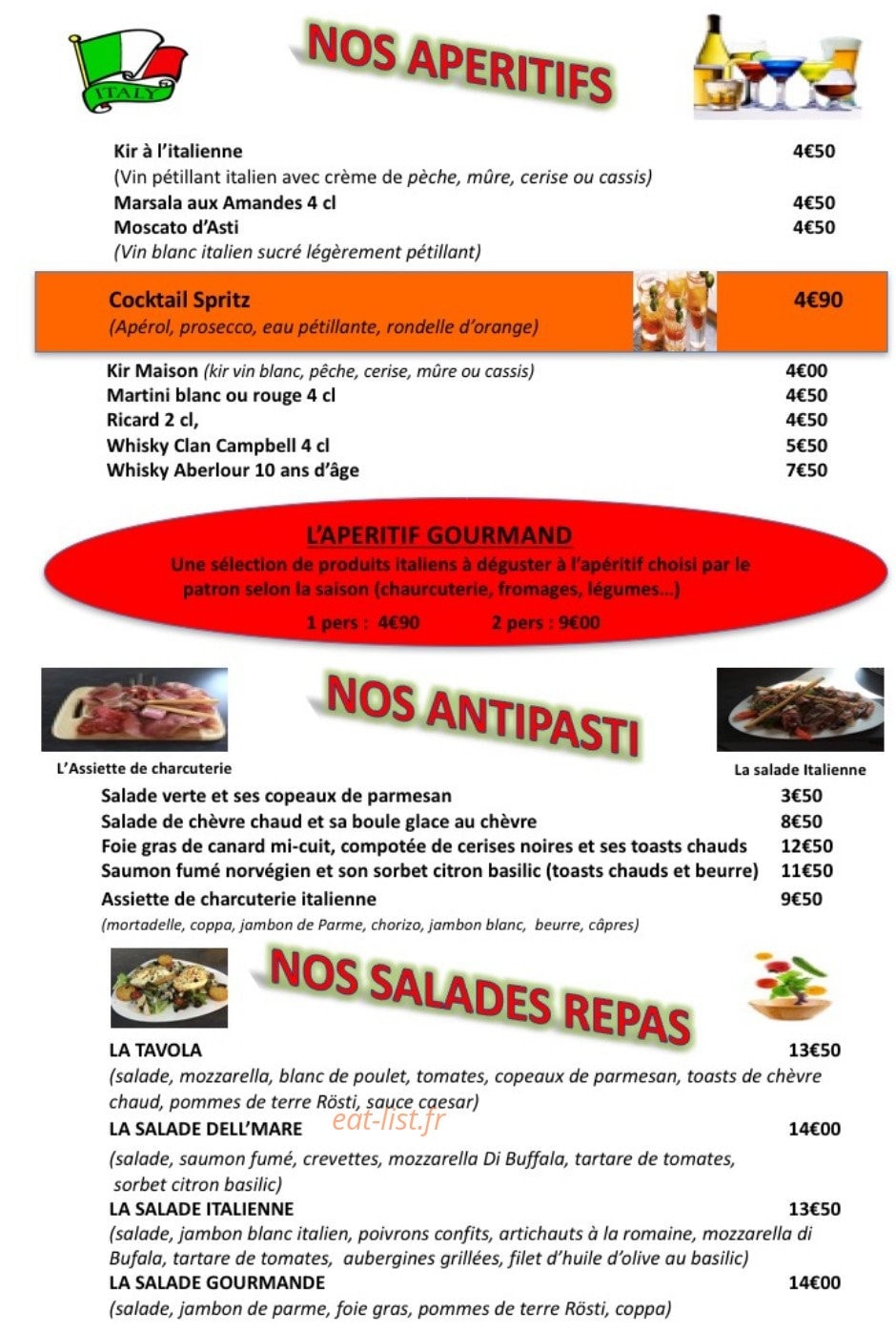 La Tavola — carte page 1