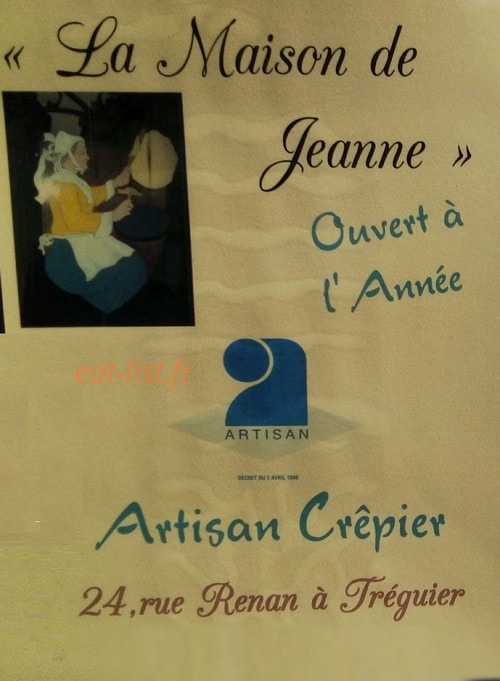 La Maison de Jeanne — carte page 1