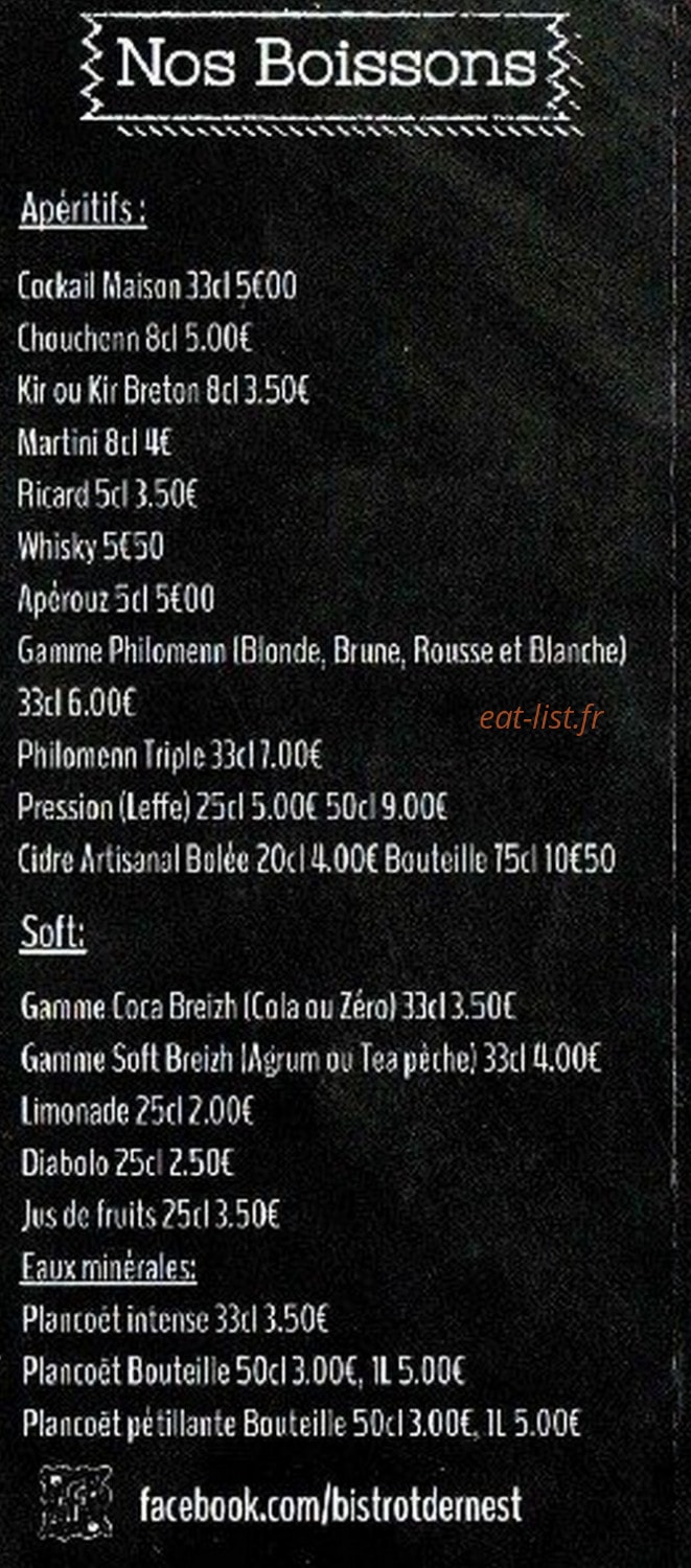 Le Bistrot D'Ernest — carte page 5
