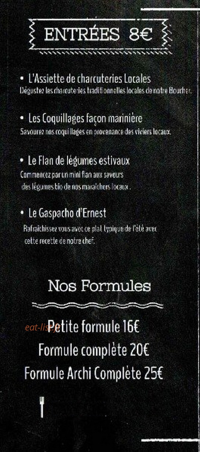 Le Bistrot D'Ernest — carte page 2