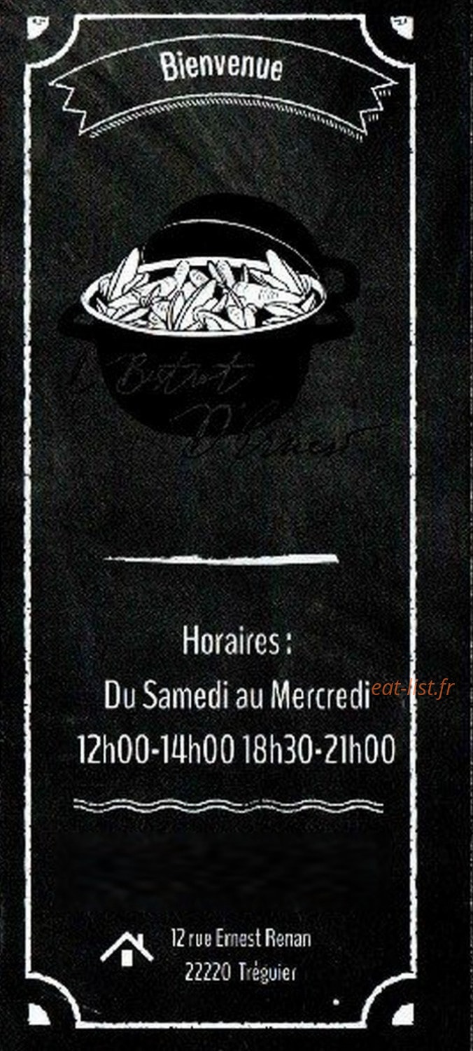 Le Bistrot D'Ernest — carte page 1
