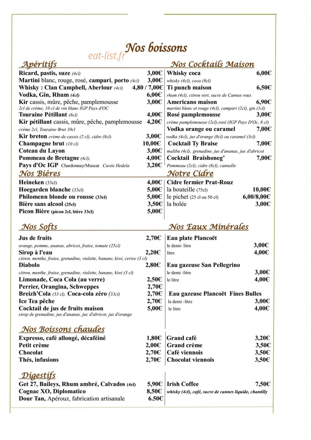 Ty Braise — carte page 2