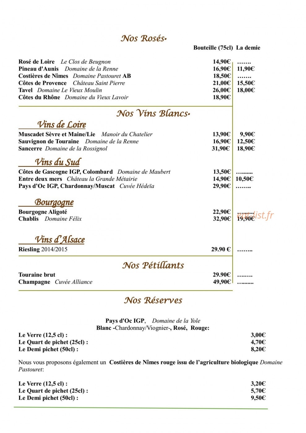Ty Braise — carte page 10